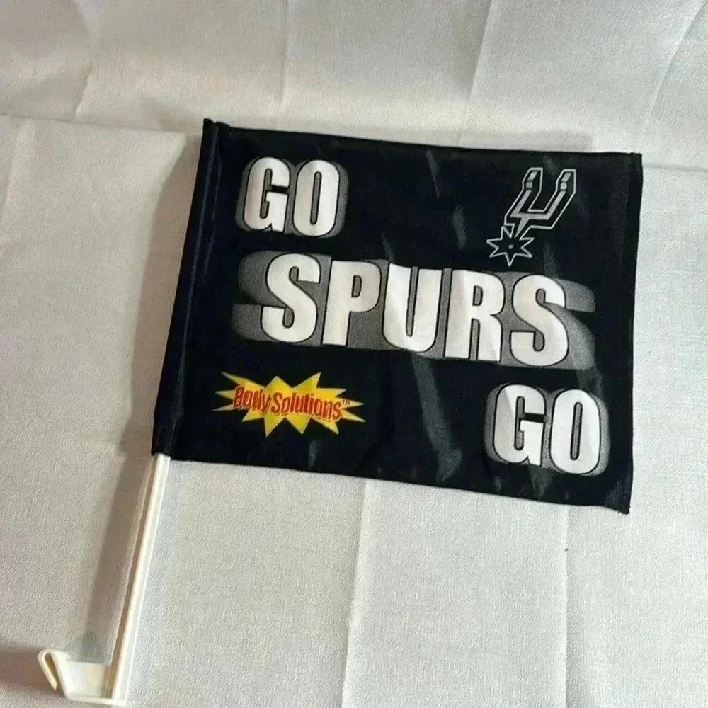 Go Spurs Go promo flag‎ 11”x12” Vintage